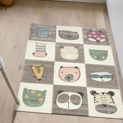 Tapis enfant tissé motif animaux ZOO 2 UN AMOUR DE TAPIS