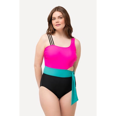Maillot de bain color block. Bonnets souples ULLA POPKEN