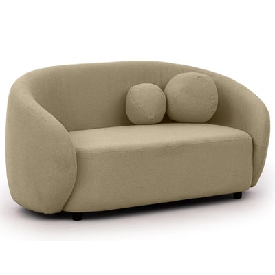 Flore - Canapé droit 2 places en tissu bouclette BEST MOBILIER
