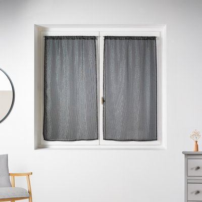 Voilage paire en maille avec des fils fil textile argentés HOME MAISON