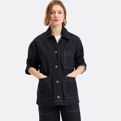 Long Straight Fit Utility Denim Jacket LA REDOUTE COLLECTIONS