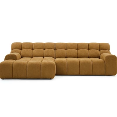 Canapé d'angle convertible 3 places en tissu texturé, ANDRE BOBOCHIC