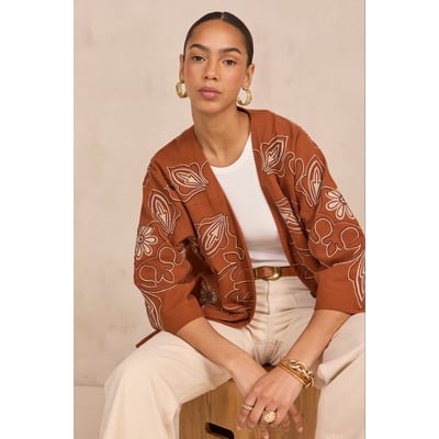 Veste brodée manches 3/4 en coton VIRGINIA Maison 123