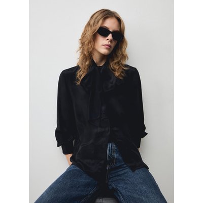 Chemise satinée nœud MANGO