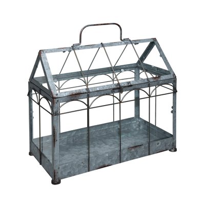 Mini serre fer et verre 36 cm longueur ESSCHERT DESIGN