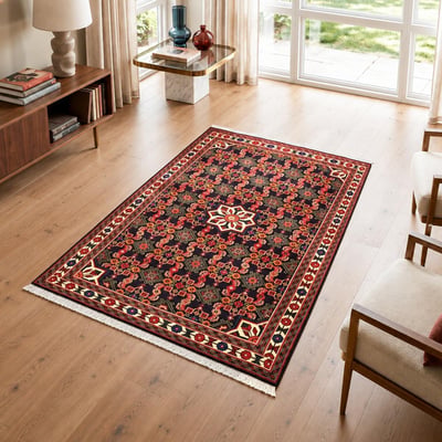Tapis d'orient au motif oriental, noué main, HAMADAN 31 UN AMOUR DE TAPIS
