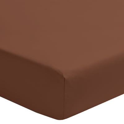 Drap housse uni en percale de coton, bonnet de 40cm, PREMIÈRE ESSIX