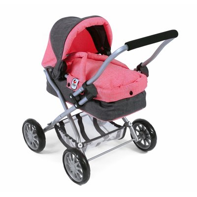 Mini landau à câlins SMARTY, anthracite-rose pour poupée BAYER CHIC 2000