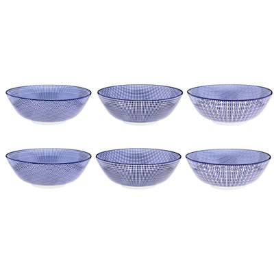 Lot de 6 grands bols en porcelaine, PATTERN BJORN