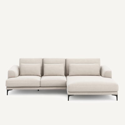 Canapé d'angle méridienne XL droit, en toile chinée, MARSILE AM.PM