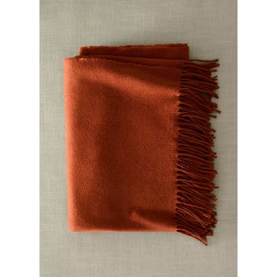Couverture en laine mélangée avec franges MANGO HOME