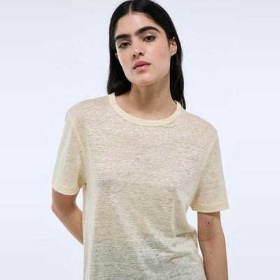 T-shirt à manches courtes uni en lin MONOPRIX