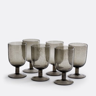 Set van 6 glazen op voet in bubbelglas, Faraji LA REDOUTE INTERIEURS