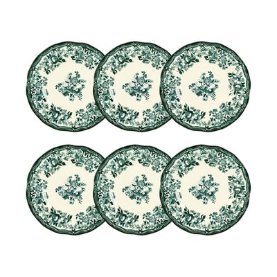 Lot de 6 assiettes à dessert en grès 20cm, FAUSTINE NOVASTYL