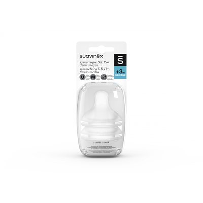 Lot de 2 tétines Symétrique SX Pro Débit M 3m+ SUAVINEX
