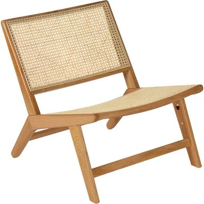 Fauteuil en bois de chêne style Bali assise tressée naturelle RECOLLECTION