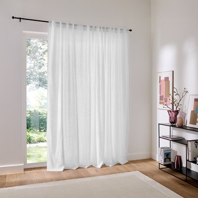 Onega Large Width Curtain in Washed Linen with Hidden Tabs LA REDOUTE INTERIEURS