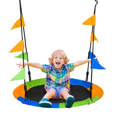 Balançoire nid d'oiseau rond Ø 100 cm multicolore OUTSUNNY