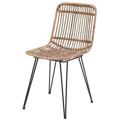 Lot de 2 chaises, métal et rotin, LUMPUR NORDLYS