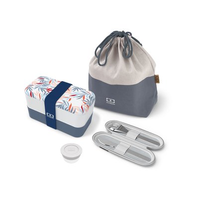 Set repas lunch box 2 étages 1L avec accessoires MONBENTO