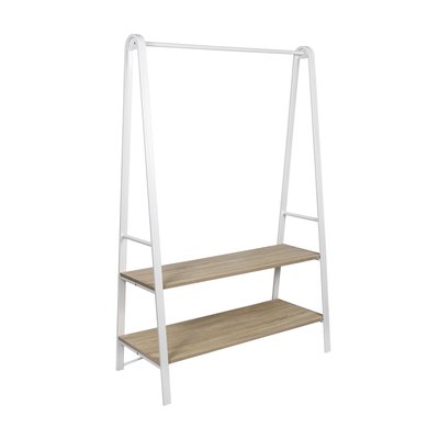 Vestiaire-portant à vêtements en bois et métal, Nature HISPANOHOGAR
