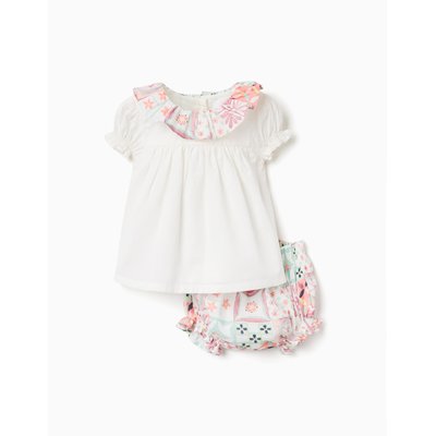 Blouse en coton + bloomer avec motif mosaïque ZIPPY