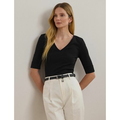 T-Shirt mit V-Ausschnitt und 3/4-Ärmeln LAUREN RALPH LAUREN