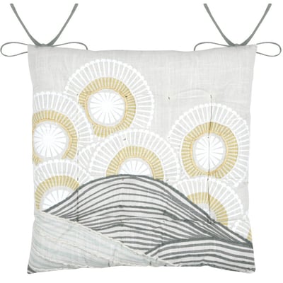 Lot de 4 galettes de chaise réversible coton YUKI DECORATIE