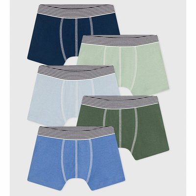 Lot de 5 boxers en coton PETIT BATEAU