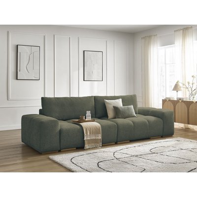 Canapé droit convertible 3 places en tissu bouclette, ANAKIN BOBOCHIC