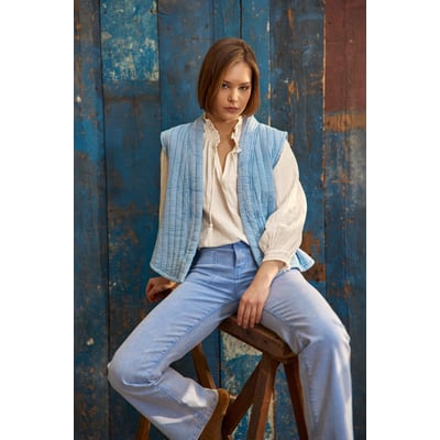 Gilet sans col uni VIVIE LA PETITE ETOILE