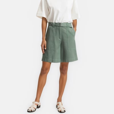 Cargo-Bermuda mit Gürtel aus Lyocell und Baumwolle LA REDOUTE COLLECTIONS