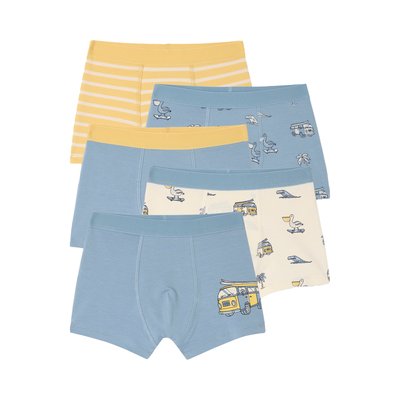 Lot de 5 boxers stretch VERTBAUDET