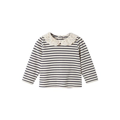 T-shirt col brodé manches longues VERTBAUDET