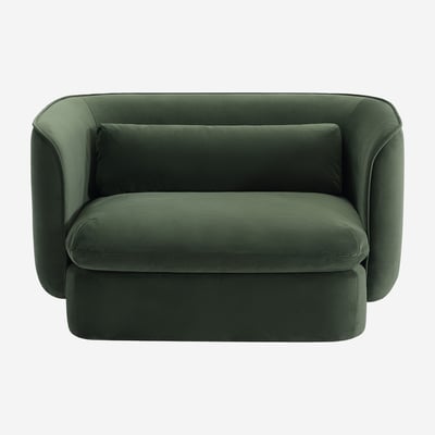 Fauteuil en tissu garni de plumes KALMIA HABITAT