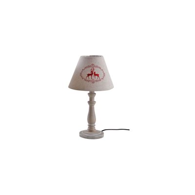 Lampe en bois et brodés de cerfs AUBRY GASPARD