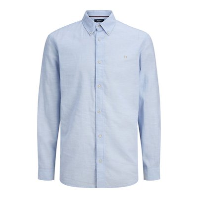 Camicia Uomo Maniche Lunghe Elastica 4 Vie - Casual Elegante Con Colletto Standard E Bottoni, Tessuto Misto Traspirante E Antipiega, Uso Ufficio E Tempo Libero