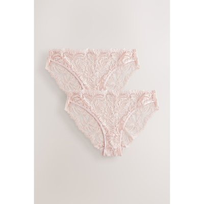 Culotte échancrée en dentelle, lot de 2 NEXT