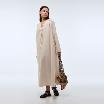 Robe midi unie en lin et coton MONOPRIX