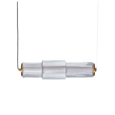 Suspension linéaire Led Mojo Verre clair Et Laiton MILLUMINE