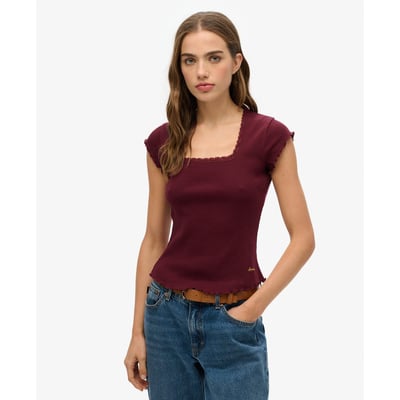 T-shirt Essential Col Carré Coupe Ajustée SUPERDRY