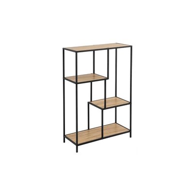 Étagère Métal Noir et Bois 4 Plateaux - Hauteur 114cm WADIGA