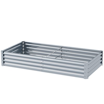 Carré potager rectangulaire 180 x 90 x 30 cm acier galvanisé ondulé OUTSUNNY