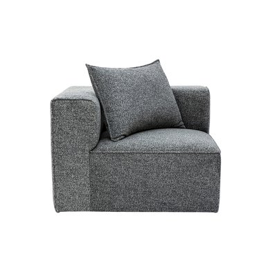 Module d'angle gauche pour canapé en tissu chiné gris foncé KERRY MILIBOO