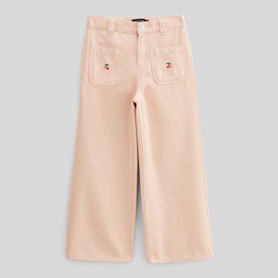Pantalon en coton twill à poches brodées MONOPRIX