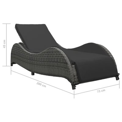 Chaise longue avec coussin en résine tressée HOME MAISON