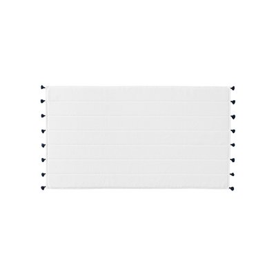 Tapis de bain coton et viscose de bambou DEMILUNE CARRE BLANC