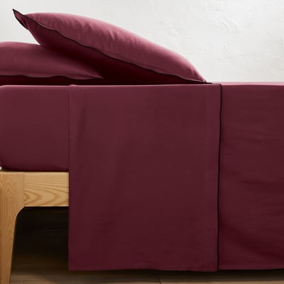 Drap plat en satin de coton lavé, 118 fils, Victor uni LA REDOUTE INTERIEURS