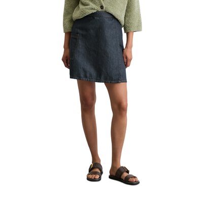 Mini-jupe en jean A-Shape en coton et lin mélangés MARC O'POLO