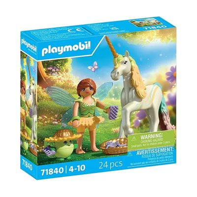 Magic Unicorns Licorne Fleur d'arc-en-ciel avec fée PLAYMOBIL